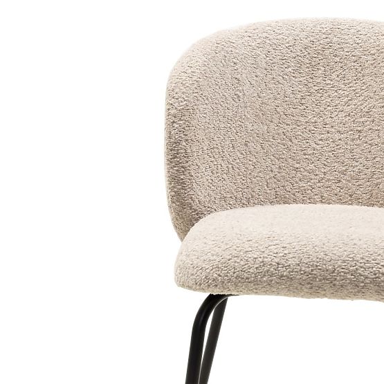 Sedia da pranzo Larisa, beige/gambe nere