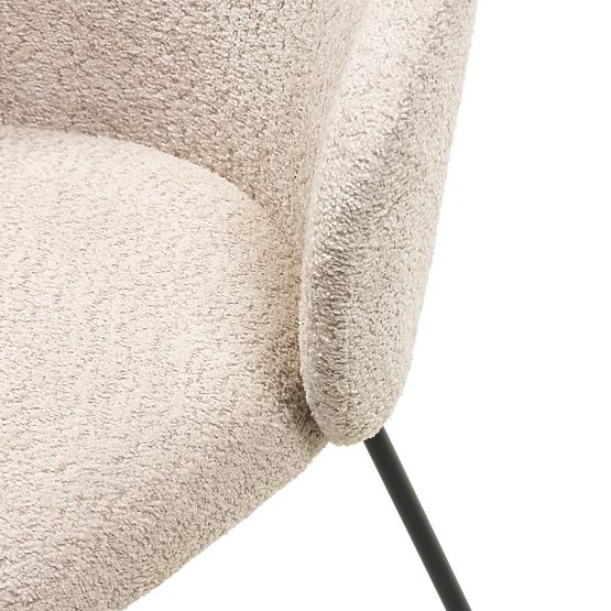 Sedia da pranzo Larisa, beige/gambe nere