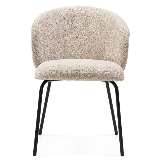 Sedia da pranzo Larisa, beige/gambe nere