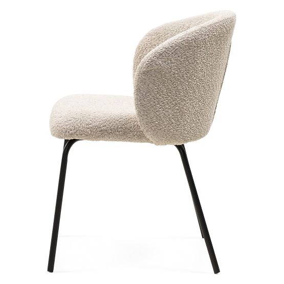 Sedia da pranzo Larisa, beige/gambe nere