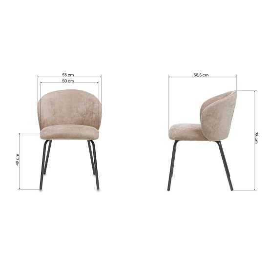 Sedia da pranzo Larisa, marrone/gambe nere