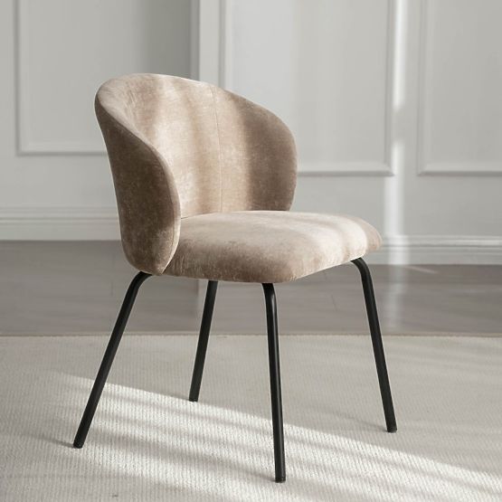 Sedia da pranzo Larisa, marrone/gambe nere