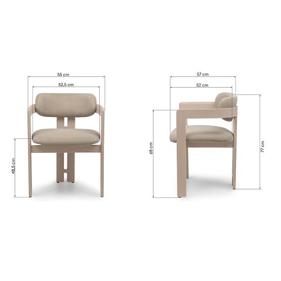 Sedia da pranzo Noa, beige