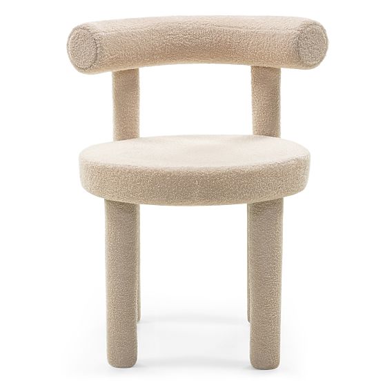 Sedia da pranzo Pedro 2.0, beige, bouclé