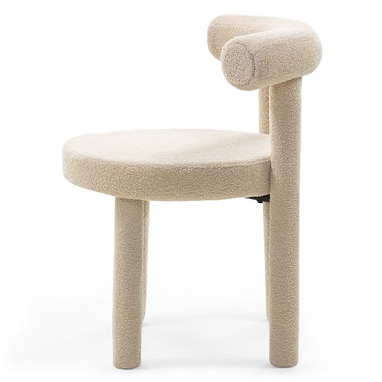 Sedia da pranzo Pedro 2.0, beige, bouclé