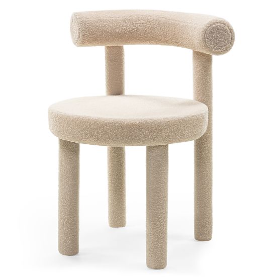 Sedia da pranzo Pedro 2.0, beige, bouclé
