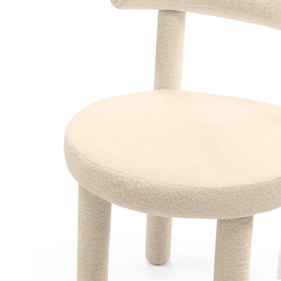 Sedia da pranzo Pedro 2.0, crema, boucle
