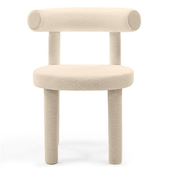 Sedia da pranzo Pedro 2.0, crema, boucle
