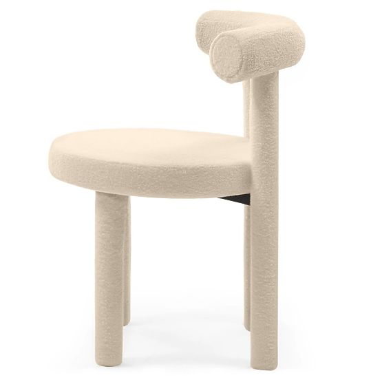 Sedia da pranzo Pedro 2.0, crema, boucle