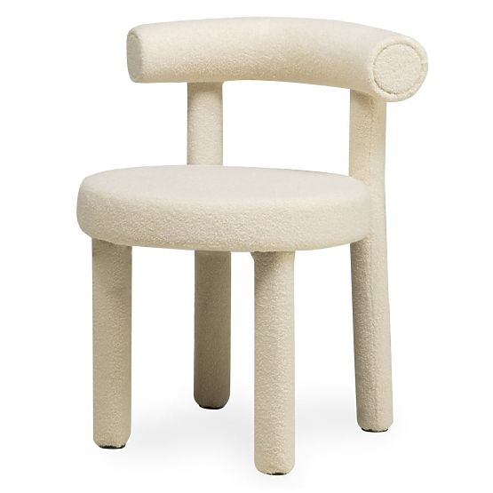 Sedia da pranzo Pedro 2.0, crema, boucle