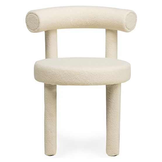 Sedia da pranzo Pedro 2.0, crema, boucle