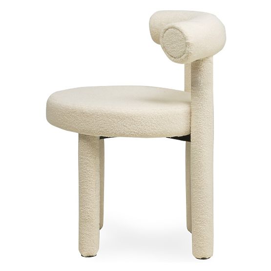 Sedia da pranzo Pedro 2.0, crema, boucle
