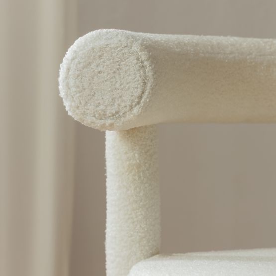 Sedia da pranzo Pedro 2.0, ecru, bouclé