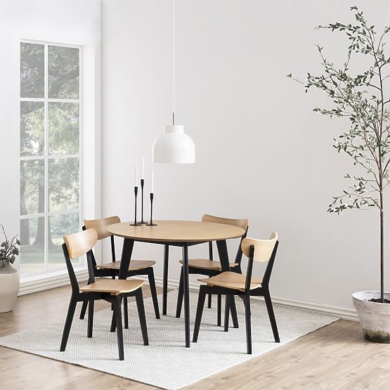 Sedia da pranzo Roxby nero/rovere