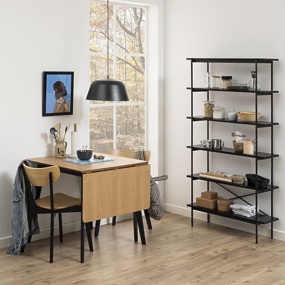 Sedia da pranzo Roxby nero/rovere