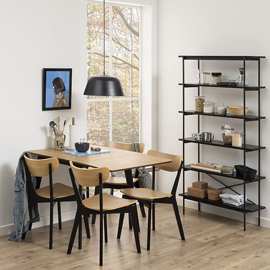 Sedia da pranzo Roxby nero/rovere