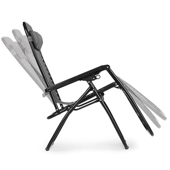 Sedia da spiaggia da giardino con schienale regolabile ZERO GRAVITY ModernHome - grigio