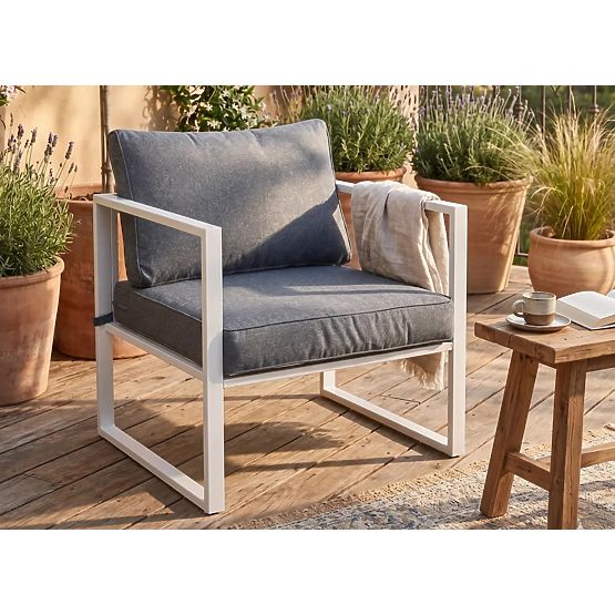Sedia da terrazza in alluminio bianca MOSTRARE bianca
