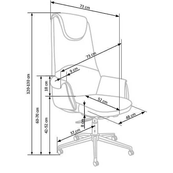 Sedia da ufficio CALVANO marrone scuro / marrone chiaro