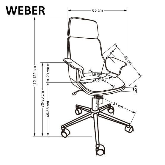 Sedia da ufficio WEBER noce / nero