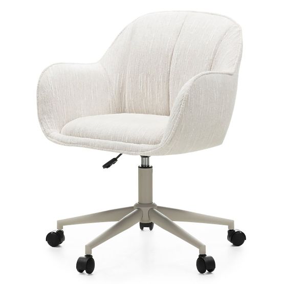 Sedia girevole Almeria, crema/gambe beige
