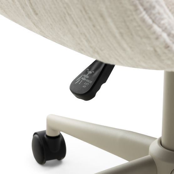 Sedia girevole Almeria, crema/gambe beige