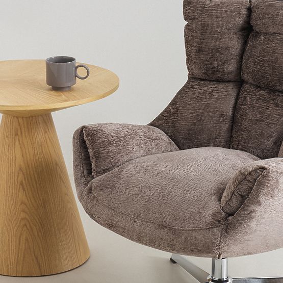 Sedia girevole Bolzano, marrone-grigio/gambe cromate