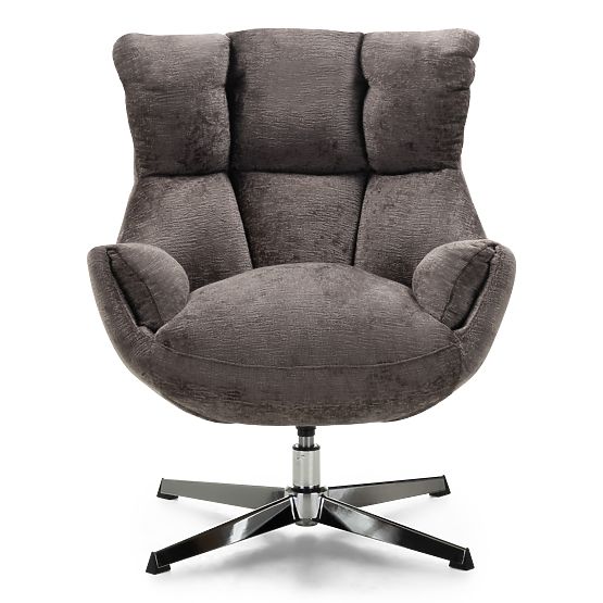 Sedia girevole Bolzano, marrone-grigio/gambe cromate