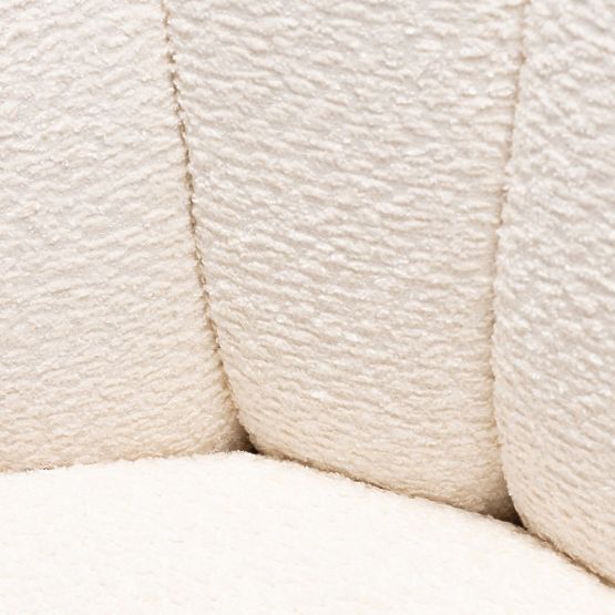 Sedia girevole Casablanca bianca, bouclé