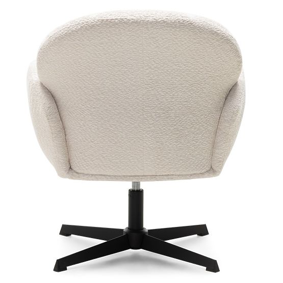 Sedia girevole Casablanca bianca, bouclé