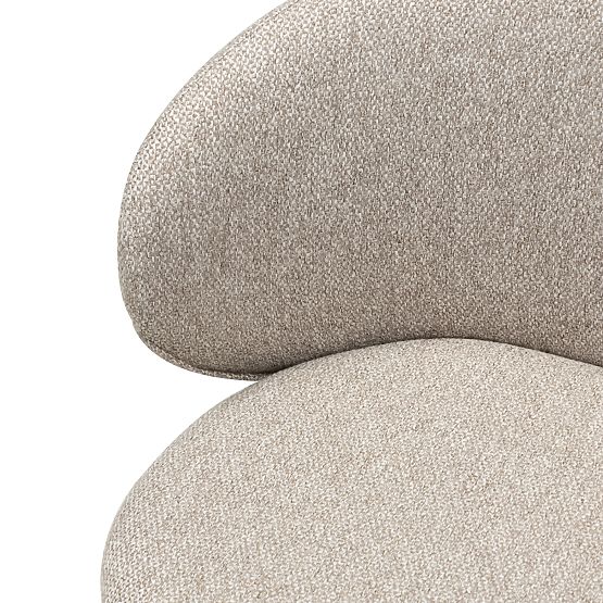 Sedia girevole Chamil beige-grigio, arrotondata