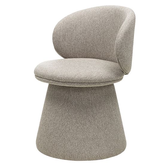Sedia girevole Chamil beige-grigio, arrotondata