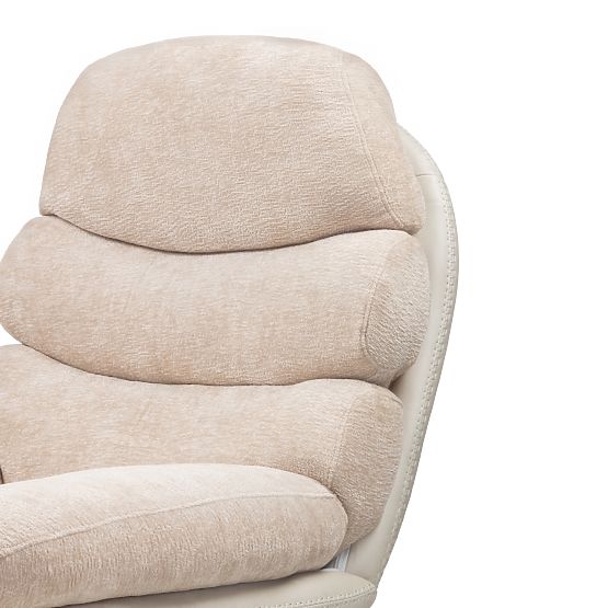 Sedia girevole con poggiapiedi Prima beige
