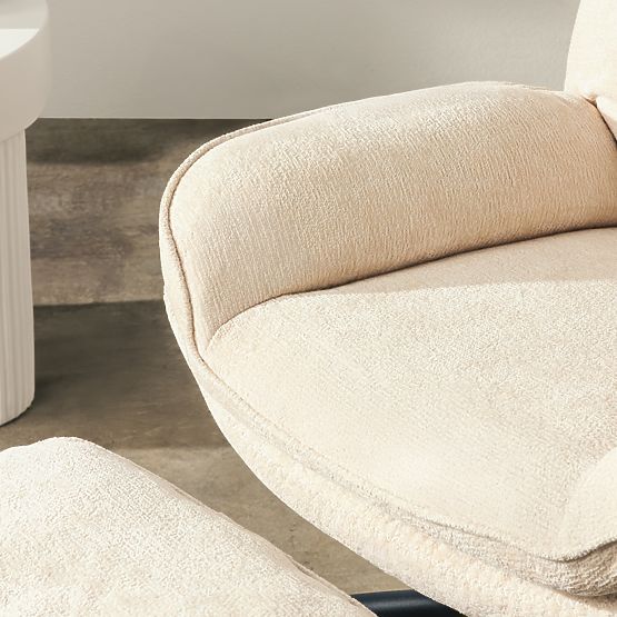 Sedia girevole con poggiapiedi Verano beige