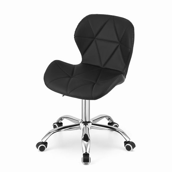 Sedia girevole da ufficio con schienale ampio in eco-pelle nera