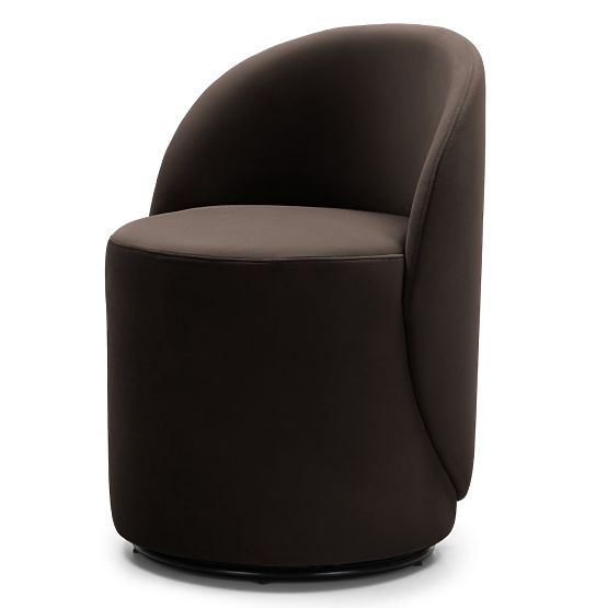 Sedia girevole Enzo, forme arrotondate, cioccolato/espresso, velluto