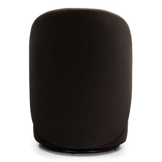 Sedia girevole Enzo, forme arrotondate, cioccolato/espresso, velluto