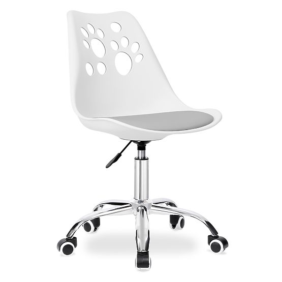 Sedia girevole Grover bianco-grigio