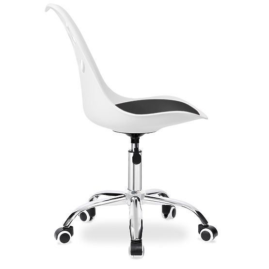 Sedia girevole Grover bianco-nero