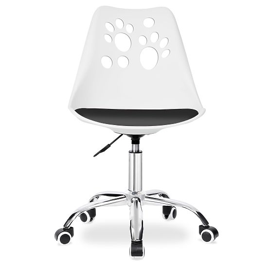 Sedia girevole Grover bianco-nero