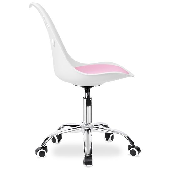 Sedia girevole Grover bianco-rosa