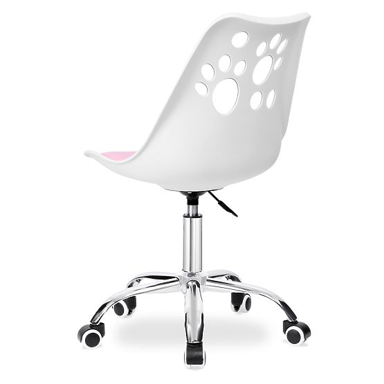 Sedia girevole Grover bianco-rosa