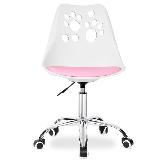 Sedia girevole Grover bianco-rosa