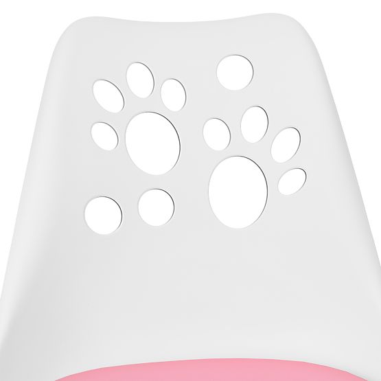 Sedia girevole Grover bianco-rosa