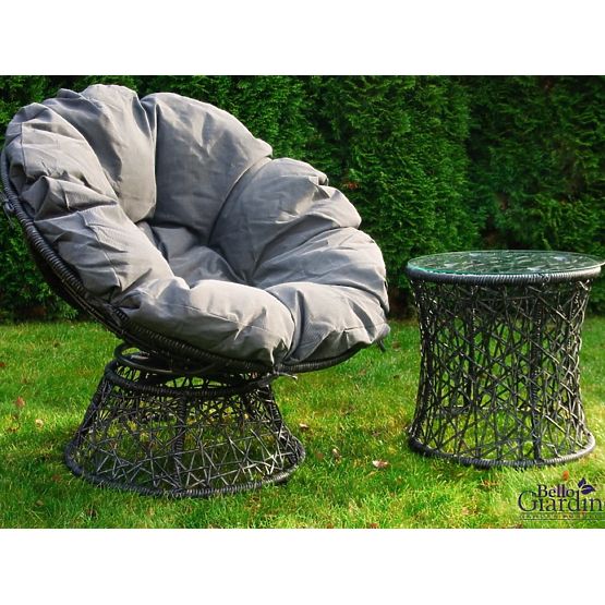 Sedia girevole in tecnorattan grigio TWIST