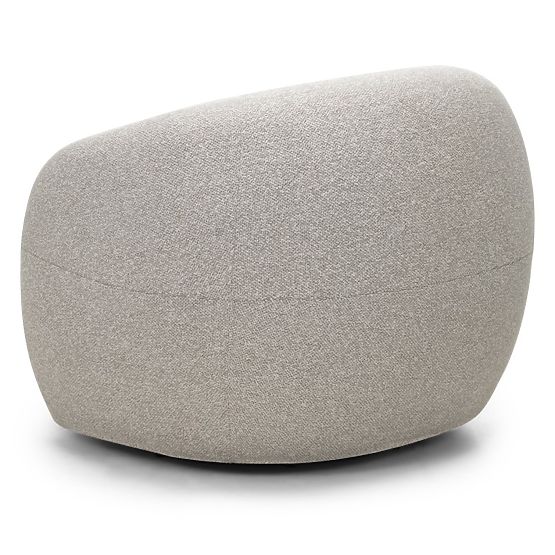 Sedia girevole Nambi beige-grigio, forme arrotondate