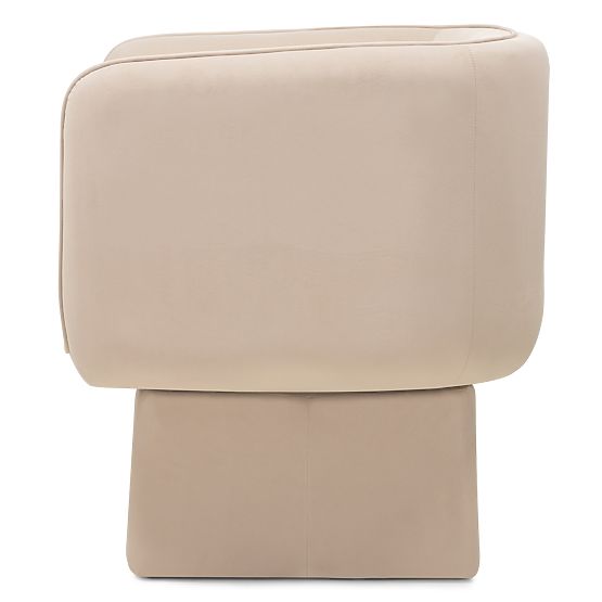 Sedia girevole One beige chiaro, velluto