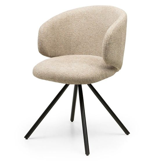 Sedia girevole Pearl mocha, gambe nere