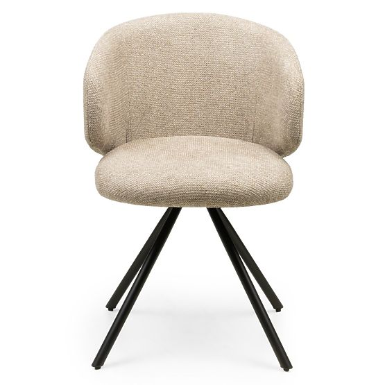 Sedia girevole Pearl mocha, gambe nere