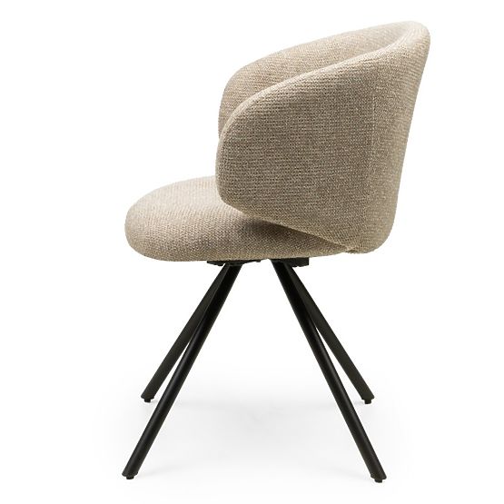 Sedia girevole Pearl mocha, gambe nere